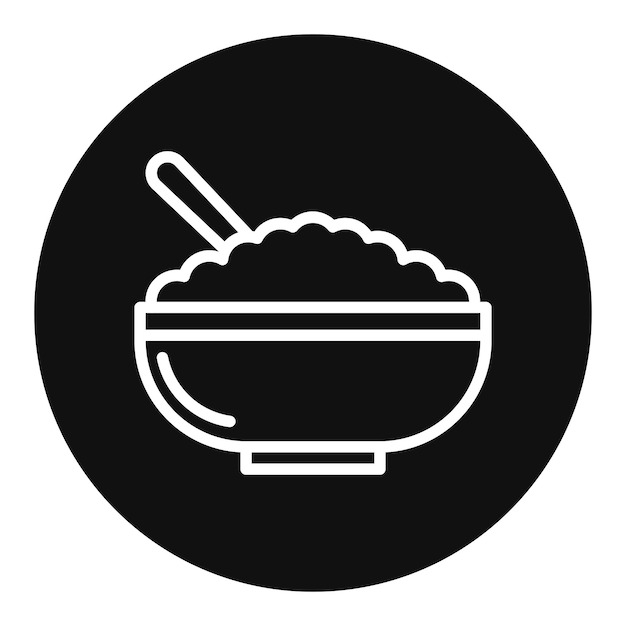Imagen vectorial del icono del cuenco de cereales Se puede usar para el brunch