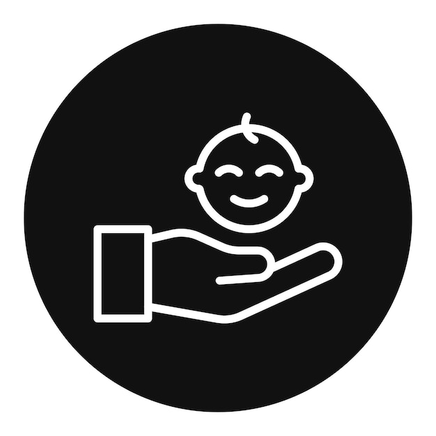 Imagen vectorial del icono de cuidado infantil Se puede utilizar para la adopción de niños