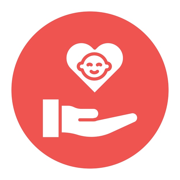 Imagen vectorial del icono de cuidado de niños Se puede utilizar para el espacio de coworking