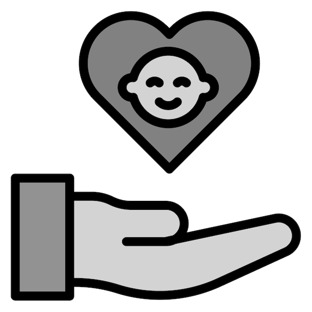 Imagen vectorial del icono de cuidado de niños Se puede utilizar para el espacio de coworking