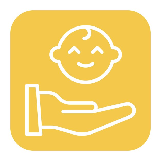 Imagen vectorial del icono de cuidado postnatal Se puede utilizar para la adopción de niños