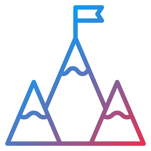 Imagen vectorial del icono de la cumbre Se puede usar para la escalada en roca