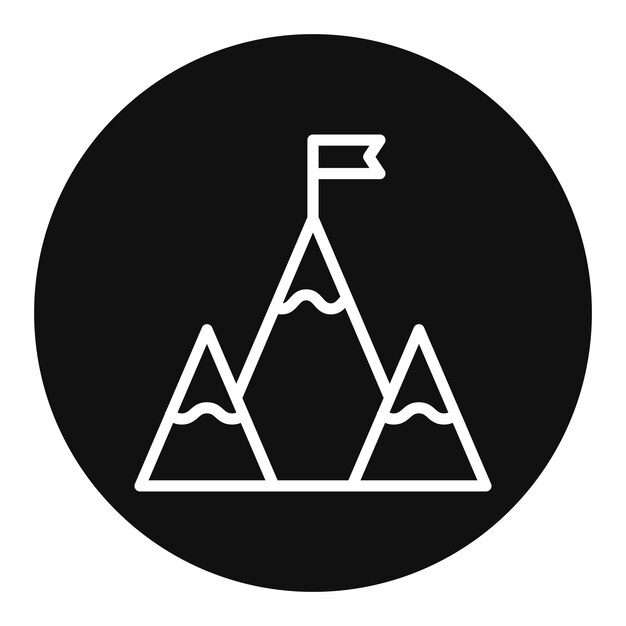 Imagen vectorial del icono de la cumbre Se puede usar para la escalada en roca