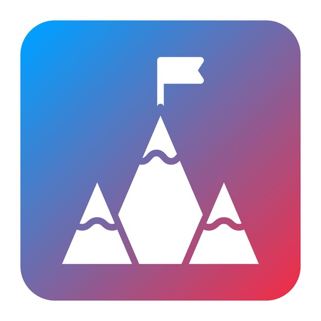 Imagen vectorial del icono de la cumbre Se puede usar para la escalada en roca