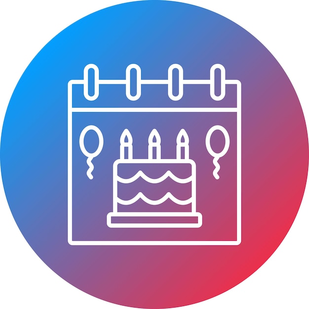 Imagen vectorial de icono de cumpleaños Se puede usar para cumpleaños