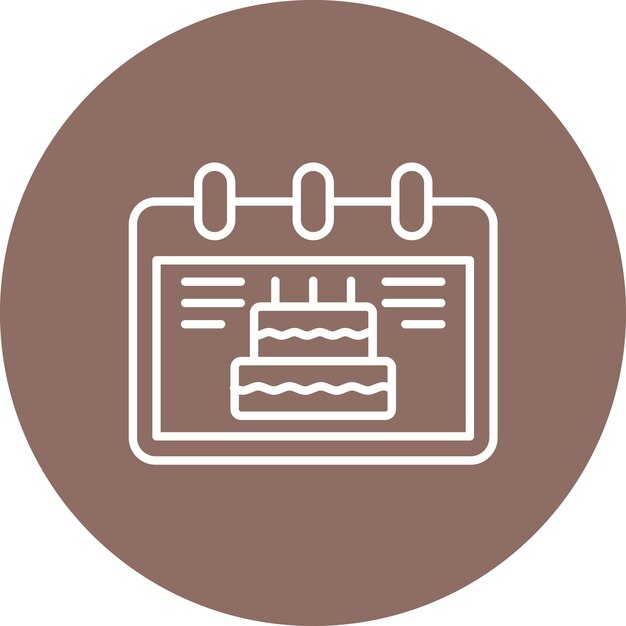 Imagen vectorial del icono de cumpleaños Se puede usar para la hora y la fecha