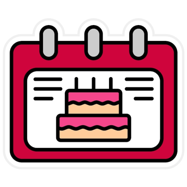 Imagen vectorial del icono de cumpleaños Se puede usar para la hora y la fecha