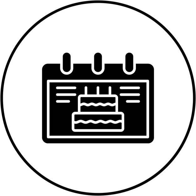 Imagen vectorial del icono de cumpleaños Se puede usar para la hora y la fecha