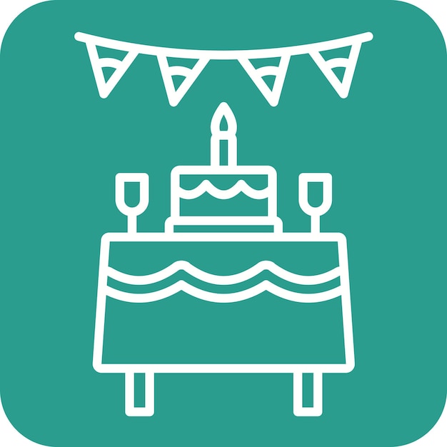 Imagen vectorial del icono de cumpleaños de la tabla Se puede usar para cumpleaños