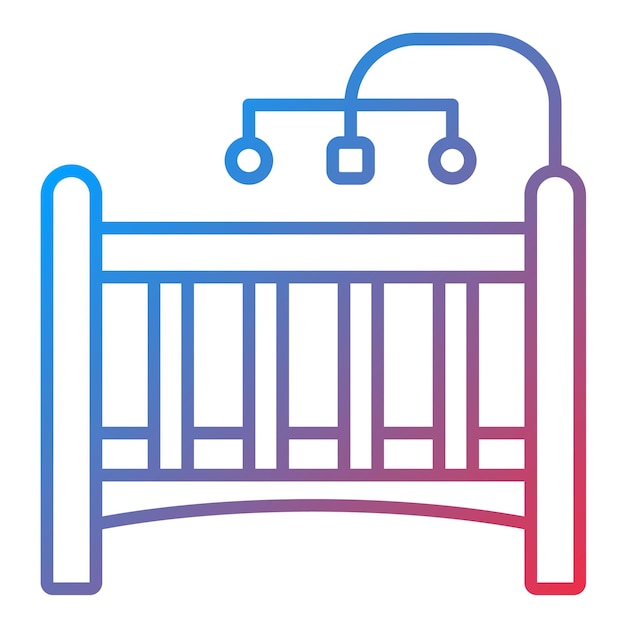 Imagen vectorial del icono de la cuna del bebé Se puede usar para el bebé