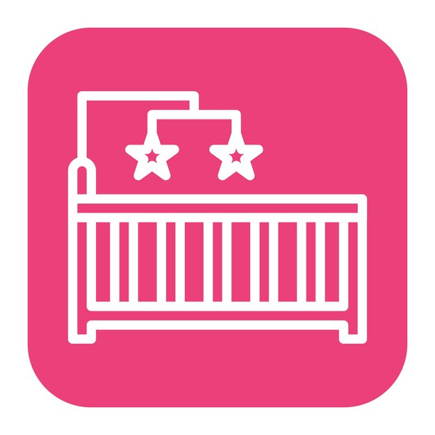Imagen vectorial del icono de la cuna de bebé Se puede usar para la ducha de bebé