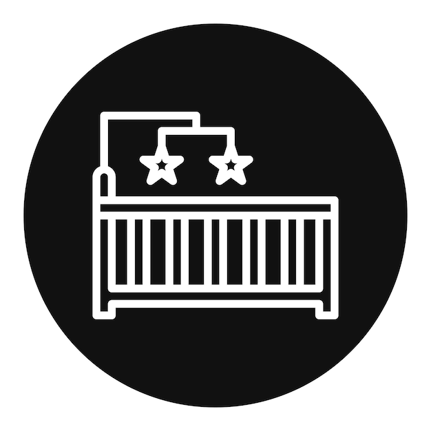 Imagen vectorial del icono de la cuna de bebé Se puede usar para la ducha de bebé
