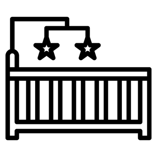 Imagen vectorial del icono de la cuna de bebé Se puede usar para la ducha de bebé