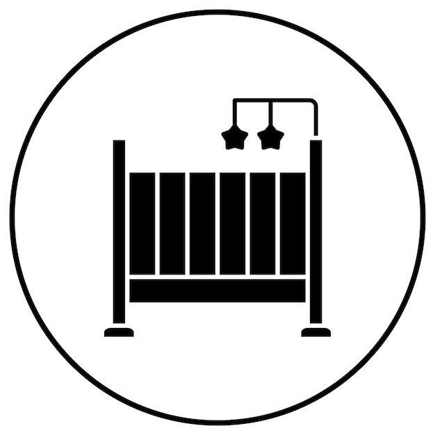 Imagen vectorial del icono de la cuna Se puede utilizar para interiores