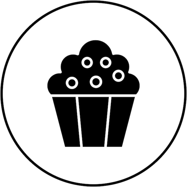 Imagen vectorial del icono de los cupcakes Se puede usar para fiestas y celebraciones