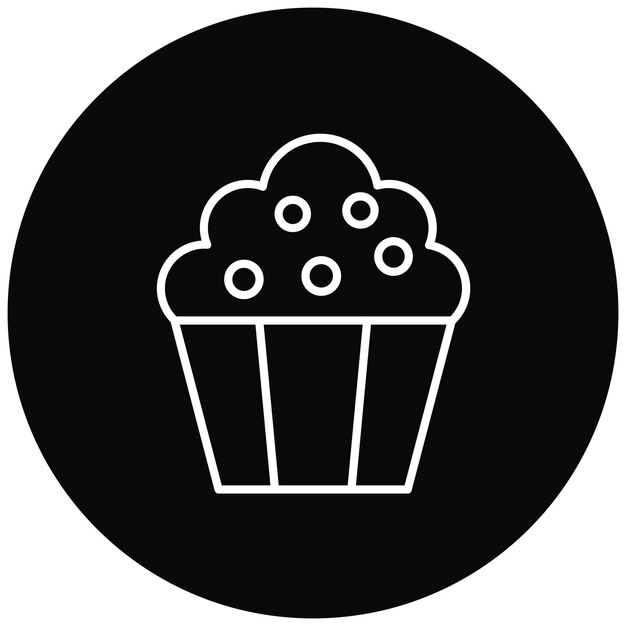 Imagen vectorial del icono de los cupcakes Se puede usar para fiestas y celebraciones