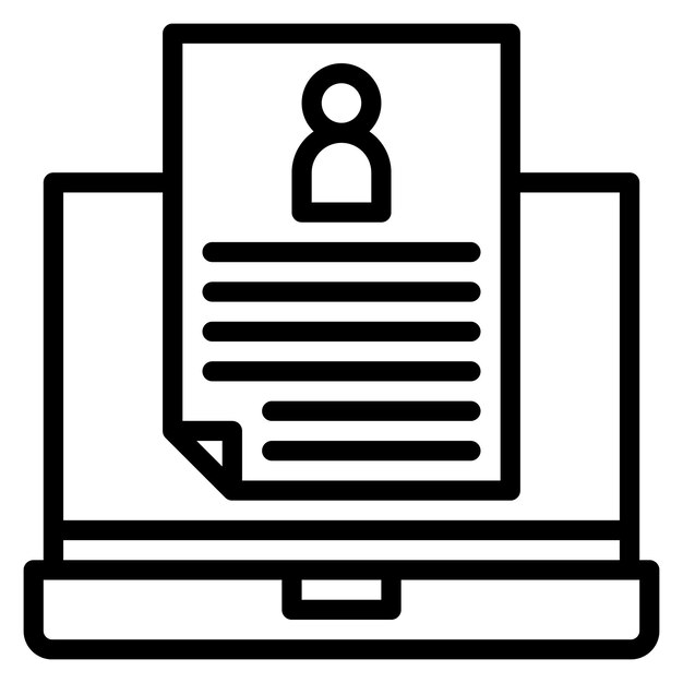 Imagen vectorial de icono de currículum puede usarse para impresión 3D