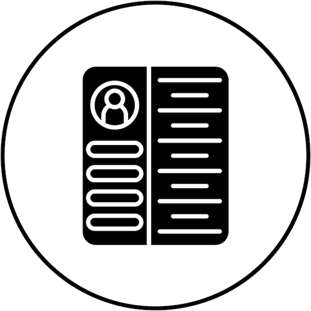Imagen vectorial del icono del currículum Puede utilizarse para la agencia de reclutamiento