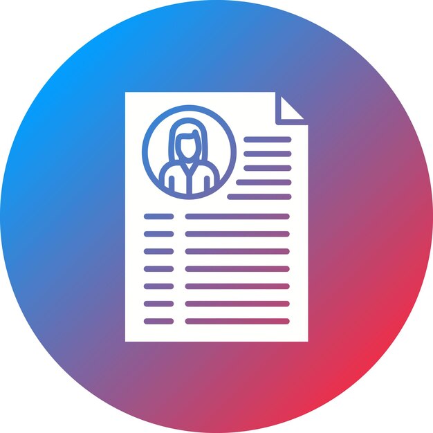 Imagen vectorial del icono del currículum Puede utilizarse para la búsqueda de empleo