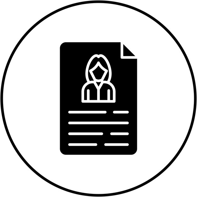 Imagen vectorial de icono de currículum Puede utilizarse para negocios y oficinas