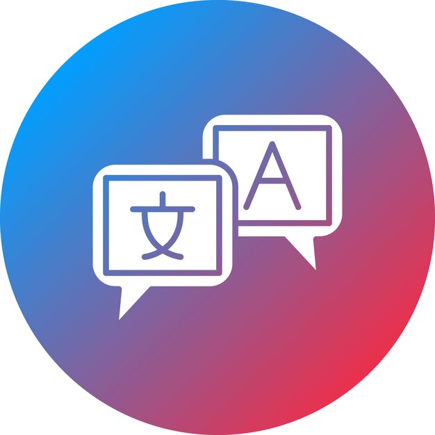 Imagen vectorial del icono del curso de idioma Se puede utilizar para la educación en línea
