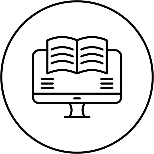 Imagen vectorial del icono del curso en línea Se puede utilizar para trabajar desde casa