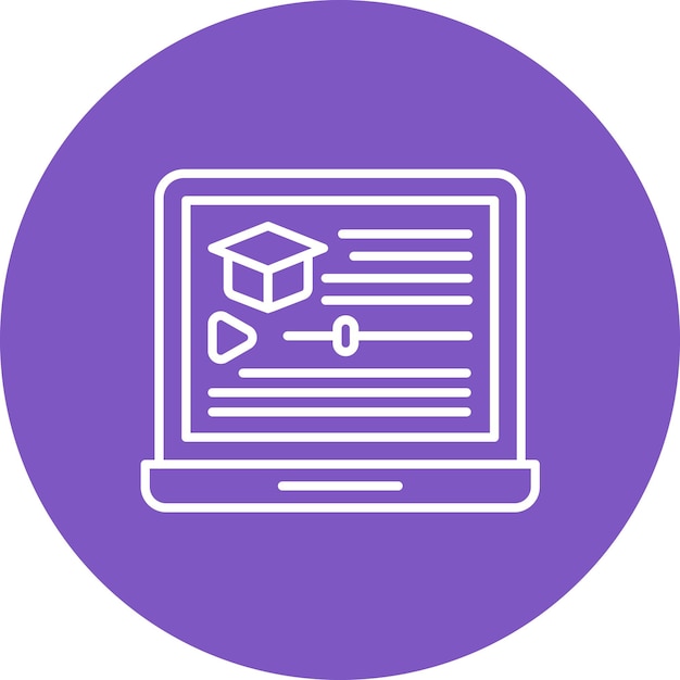 Imagen vectorial del icono del curso Se puede utilizar para la educación en línea