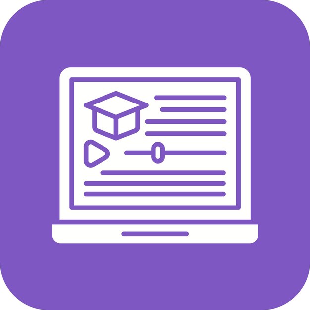 Imagen vectorial del icono del curso Se puede utilizar para la educación en línea