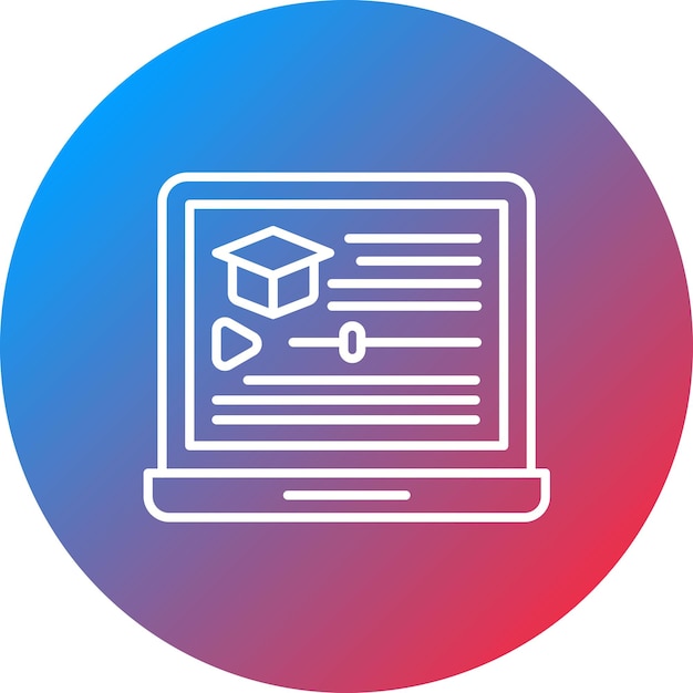 Imagen vectorial del icono del curso Se puede utilizar para la educación en línea