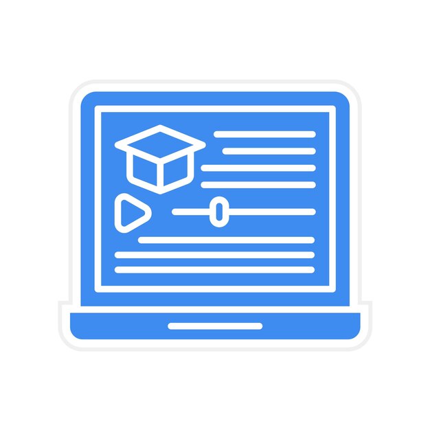 Imagen vectorial del icono del curso Se puede utilizar para la educación en línea