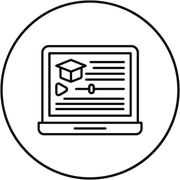 Imagen vectorial del icono del curso Se puede utilizar para la educación en línea