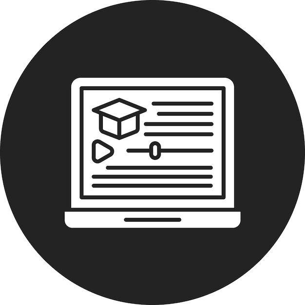 Imagen vectorial del icono del curso Se puede utilizar para la educación en línea