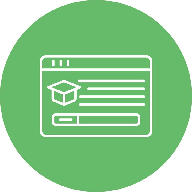 Imagen vectorial del icono de los cursos Puede utilizarse para la educación en línea