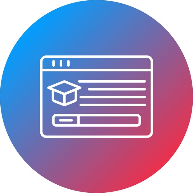 Imagen vectorial del icono de los cursos Puede utilizarse para la educación en línea
