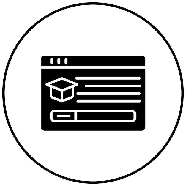 Imagen vectorial del icono de los cursos Puede utilizarse para la educación en línea