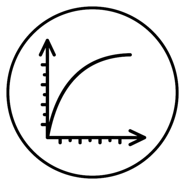 La imagen vectorial del icono de la curva ROC se puede utilizar para la ciencia de datos