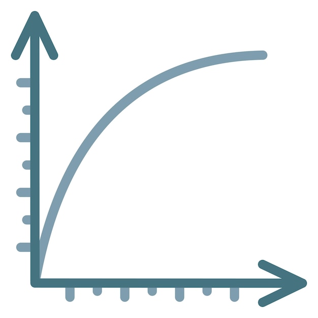 La imagen vectorial del icono de la curva ROC se puede utilizar para la ciencia de datos