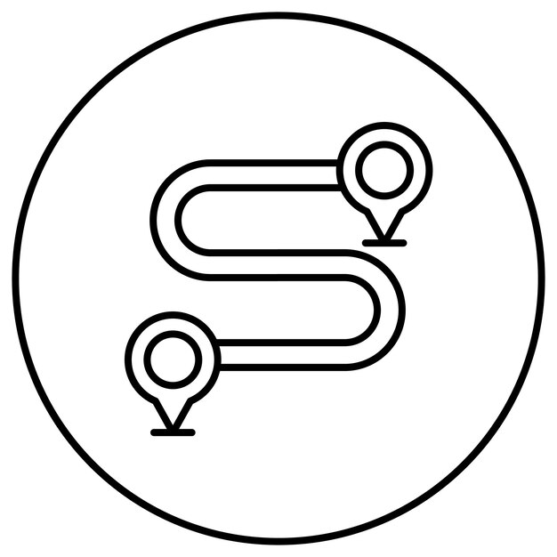 Imagen vectorial de icono de curvatura aguda Se puede usar para mapa y navegación