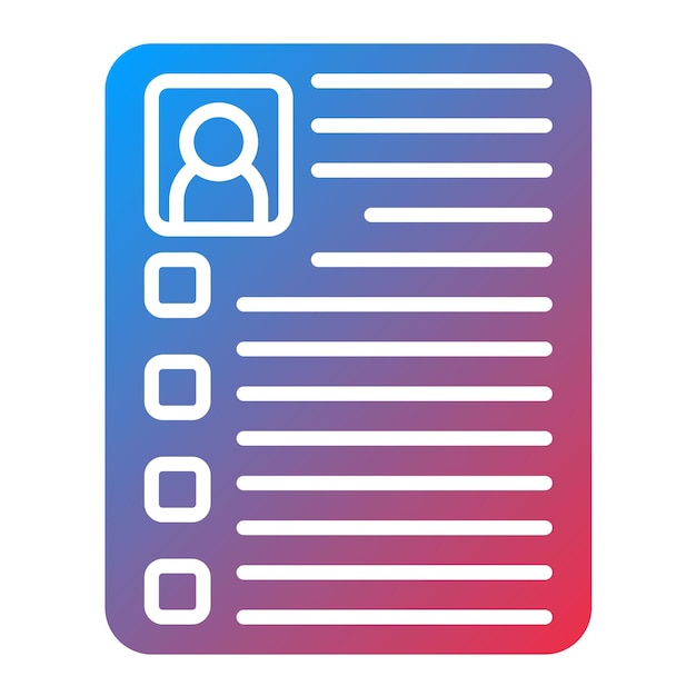 Imagen vectorial de icono de CV Puede utilizarse para Recursos Humanos