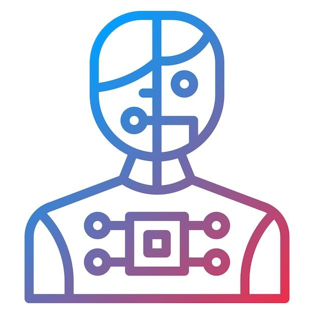 Imagen vectorial de icono de cyborg Se puede usar para ciencia ficción