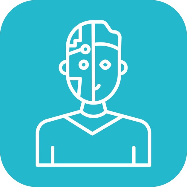 Imagen vectorial de icono de cyborg puede usarse para humanos