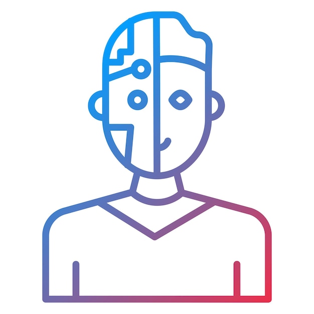Imagen vectorial de icono de cyborg puede usarse para humanos