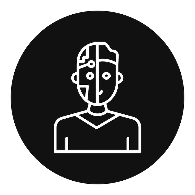 Imagen vectorial de icono de cyborg puede usarse para humanos