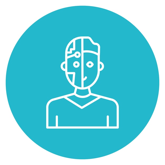 Imagen vectorial de icono de cyborg puede usarse para humanos