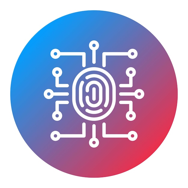 Imagen vectorial del icono de datos biométricos Se puede utilizar para el cumplimiento y la regulación
