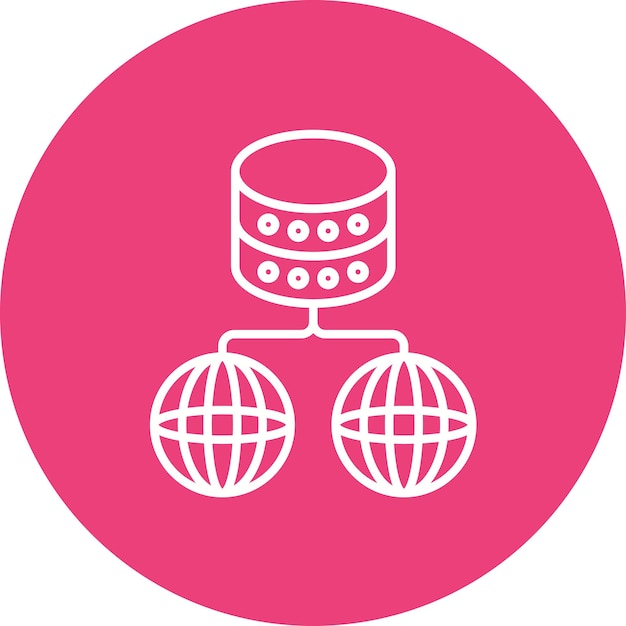 Imagen vectorial de icono de datos del mundo Se puede utilizar para la creación de redes y el intercambio de datos