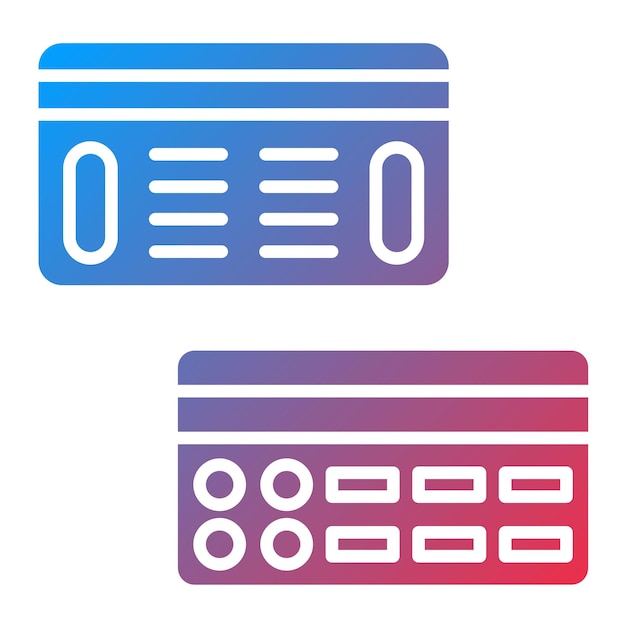 Imagen vectorial del icono de débito frente al de crédito Se puede utilizar para la contabilidad