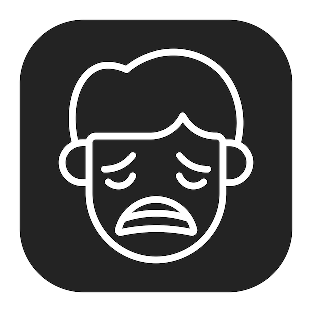 Imagen vectorial de icono decepcionado Se puede usar para emociones humanas