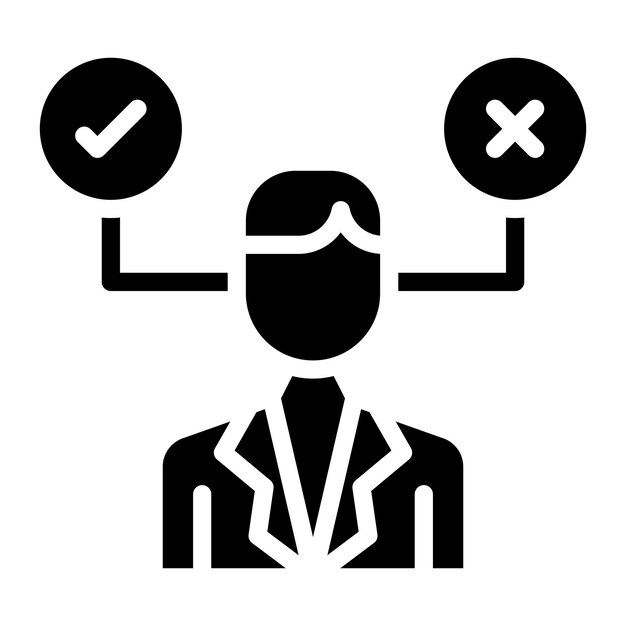 Imagen vectorial del icono de decisión Se puede utilizar para reuniones de negocios