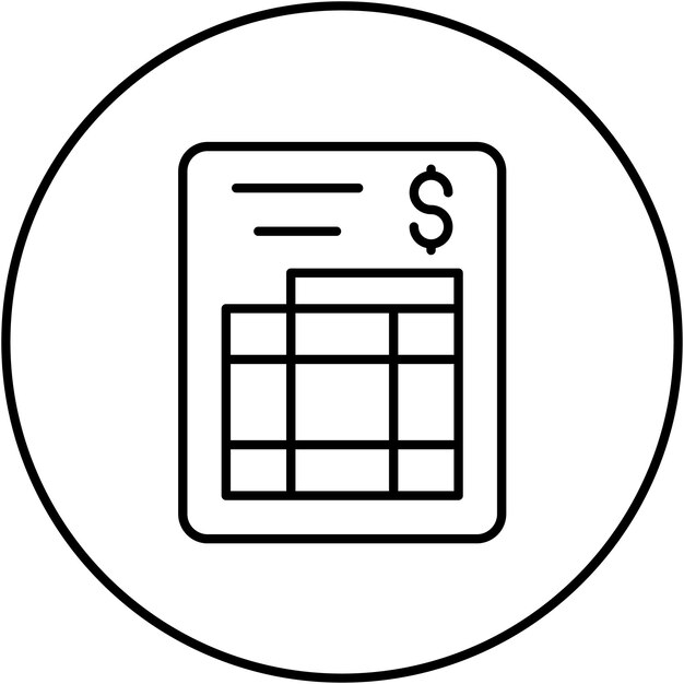 Imagen vectorial del icono de la declaración de ingresos Se puede utilizar para invertir